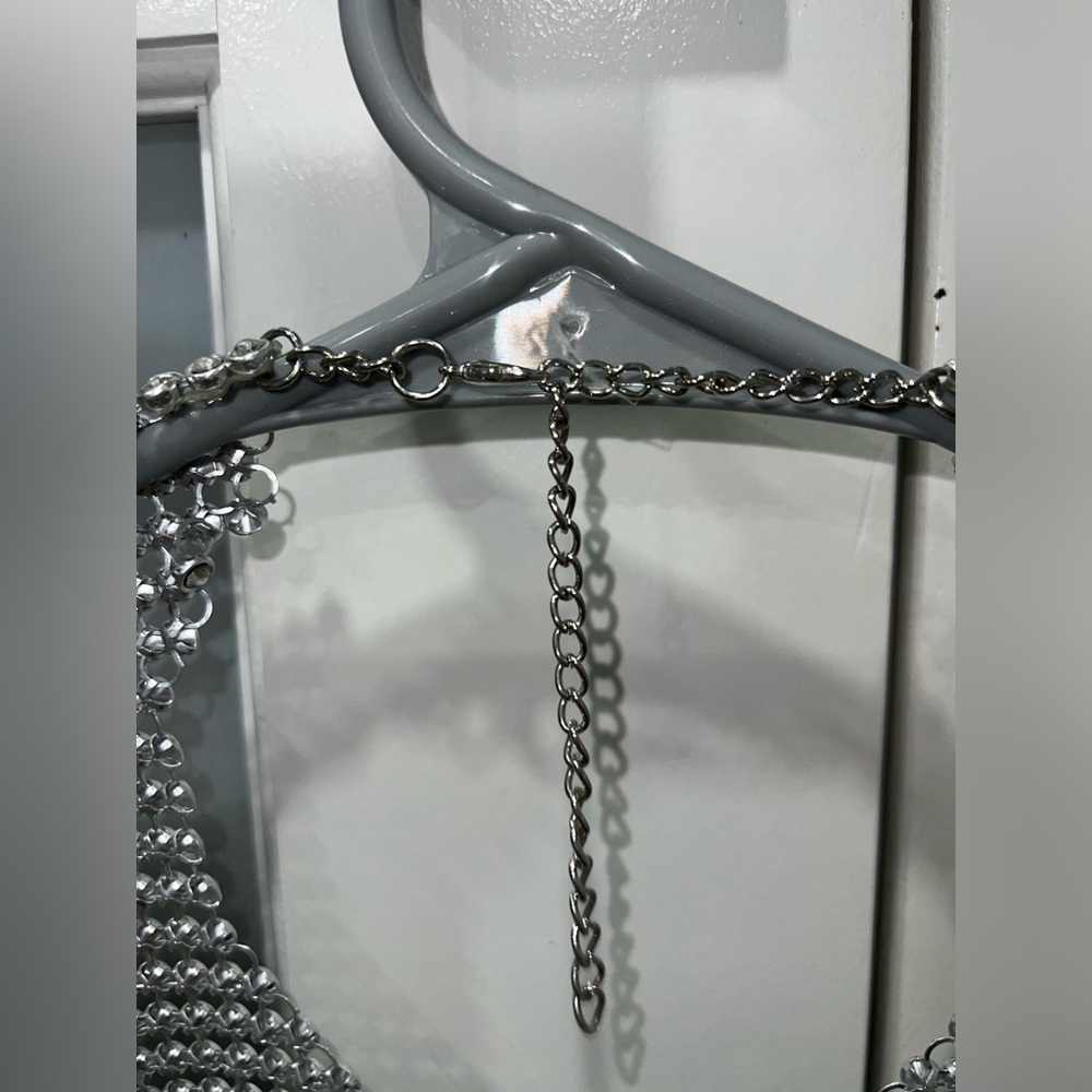 Zara Silver Rhinestone Embellished Women's Top - Picture 4 of 6